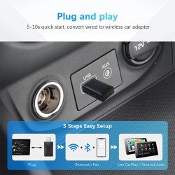 Adaptateur Android Auto Carplay sans fil avec USB Plug and Play